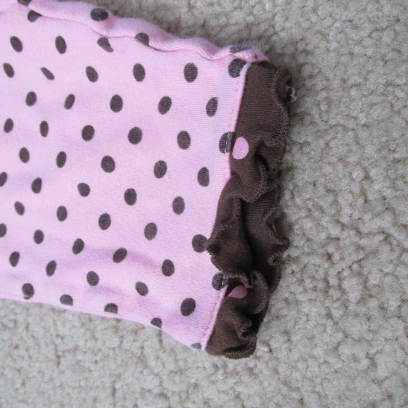 Specialty Baby Pull On Sweatpants Infant Girls 3-6M Pink Brown Polka Dot Elastic - Picture 2 of 5
